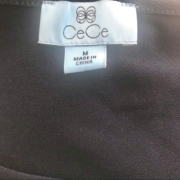 CeCe Mixed Media Flutter Sleeve Blouse - Picture 6 of 6